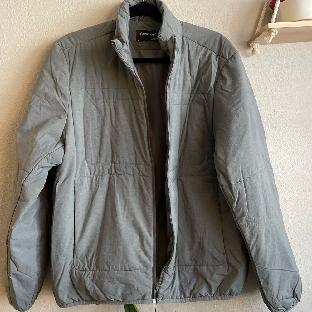 NWT* Calvin Klein Men's Thermal Outerwear Full Zip Jacket Grey Heather Size M
